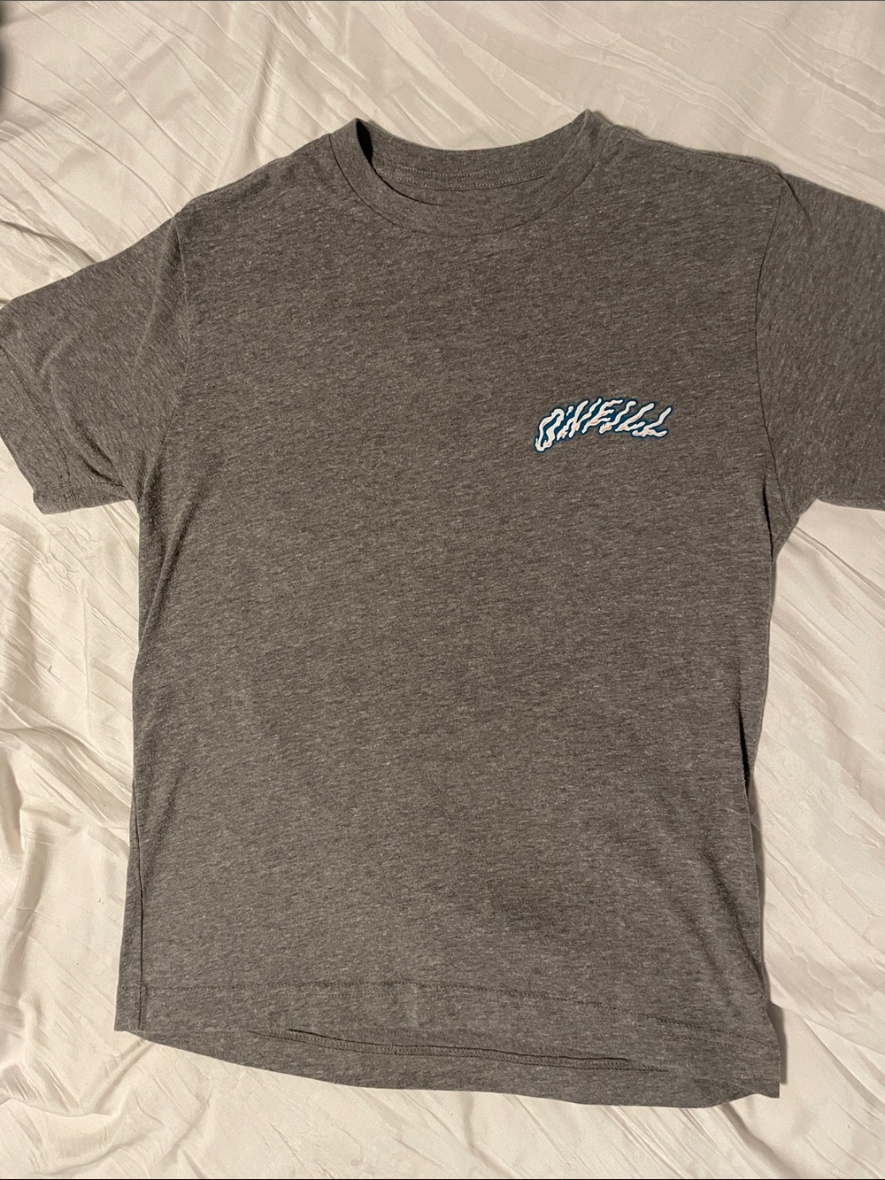 O'Neill Gray Short-Sleeve Tee with Small Blue Logo